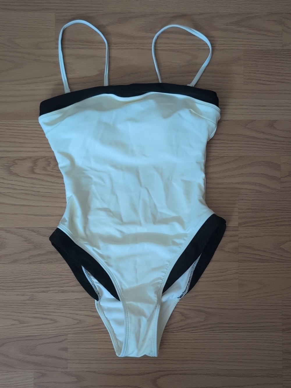 House of Harlow 1960 white One-Piece Swimsuit with Black Trim